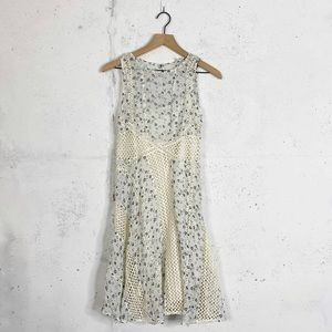Floreat Anthropologie Crochet Baby Doll Floral Sleeveless Dress